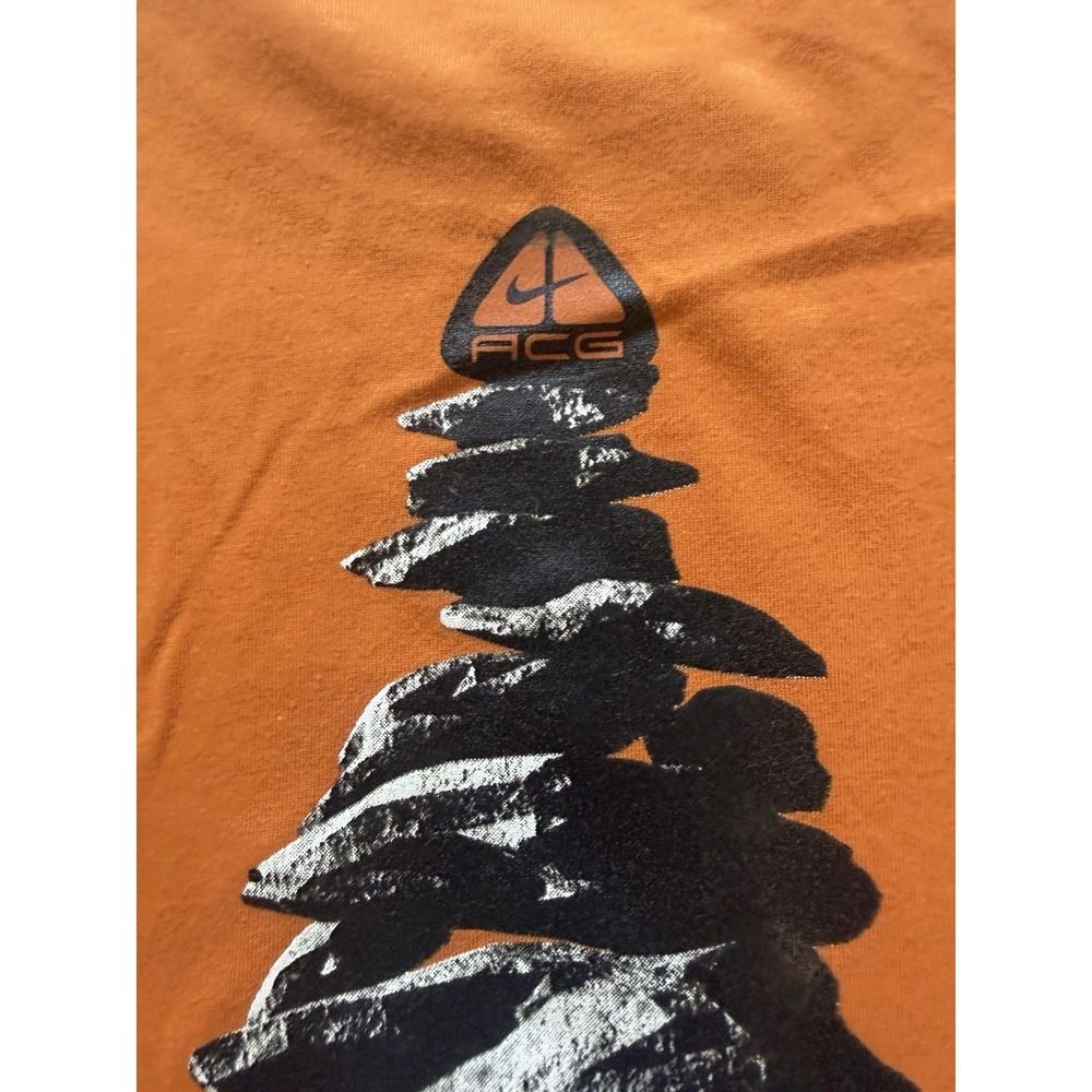 Nike ACG Vintage 2000s Shirt Cairn Rock Formation Graphic Orange Men's Medium - Picture 8 of 9